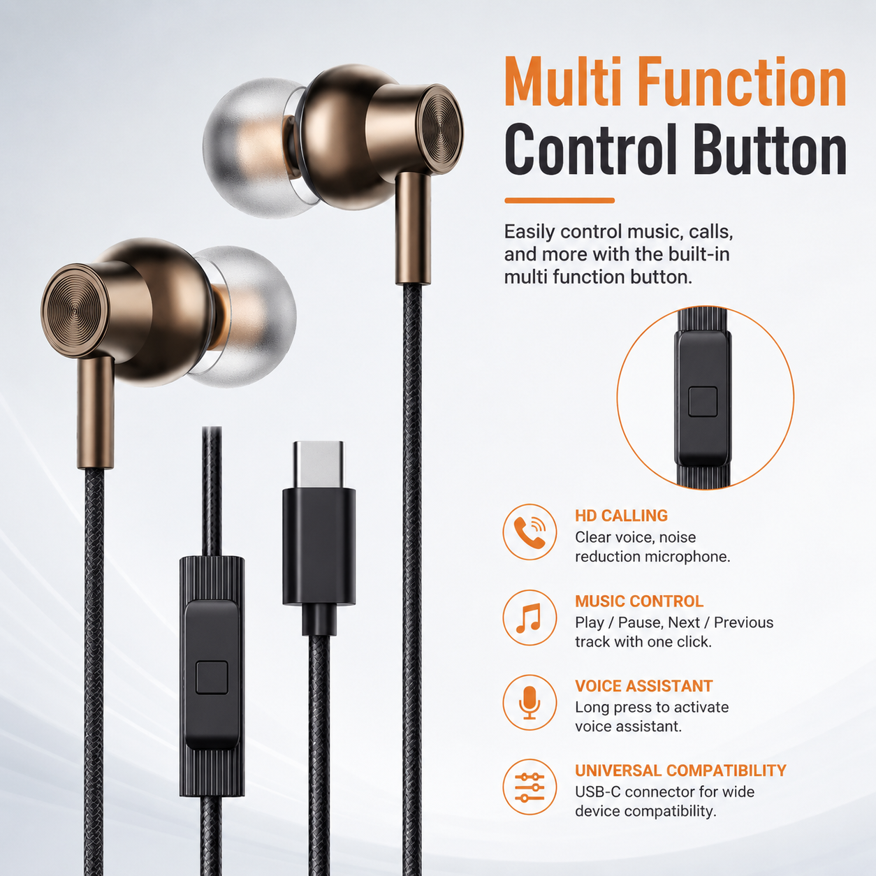 Just Corseca JST342 Wired Earphone | In-Ear Stereo Earphones with Mic | 3.5mm Audio Earbuds