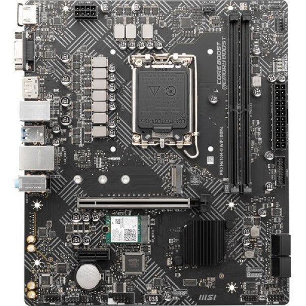 MSI PRO H610M-G WiFi DDR4 mATX Motherboard – Intel LGA1700, Supports 12th, 13th & 14th Gen CPUs