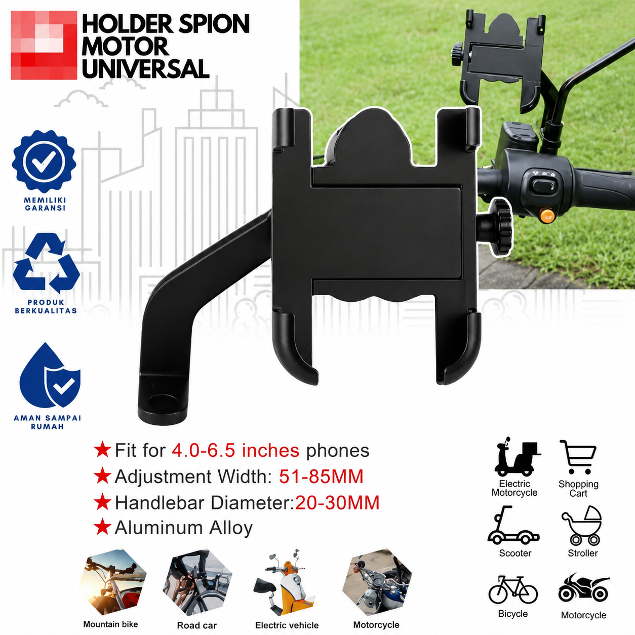 Fly PT-42 Phone Holder | Adjustable Mobile Stand | Universal Smartphone Holder