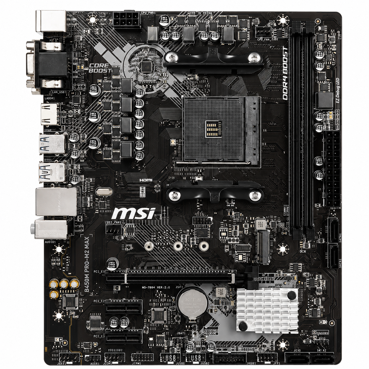 MSI B450M PRO-M2 MAX Motherboard | AMD B450 Chipset | AM4 Socket | DDR4 Micro-ATX Gaming Motherboard