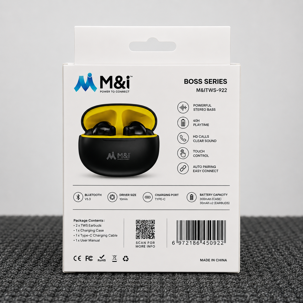M&I | Earbuds | M&ITWS-922 | True Wireless Bluetooth Earbuds
