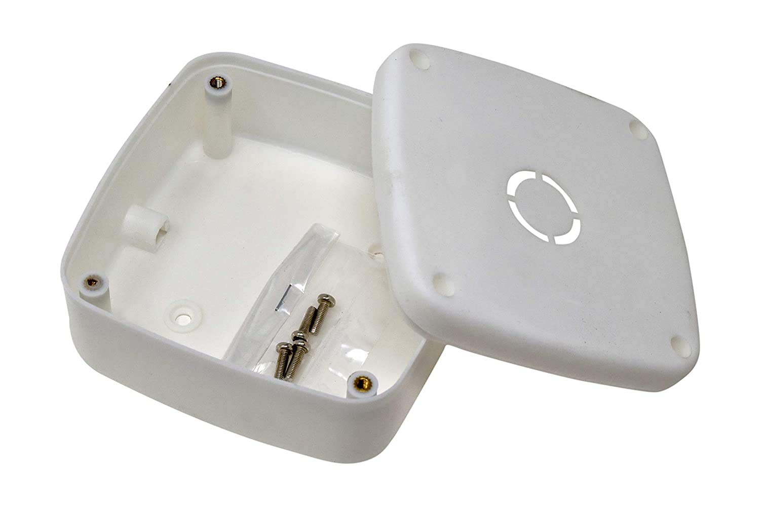 SINLOE | PVC Square Junction Box 4x4 Inch | CCTV Camera Mounting Box | White | Pack of 2