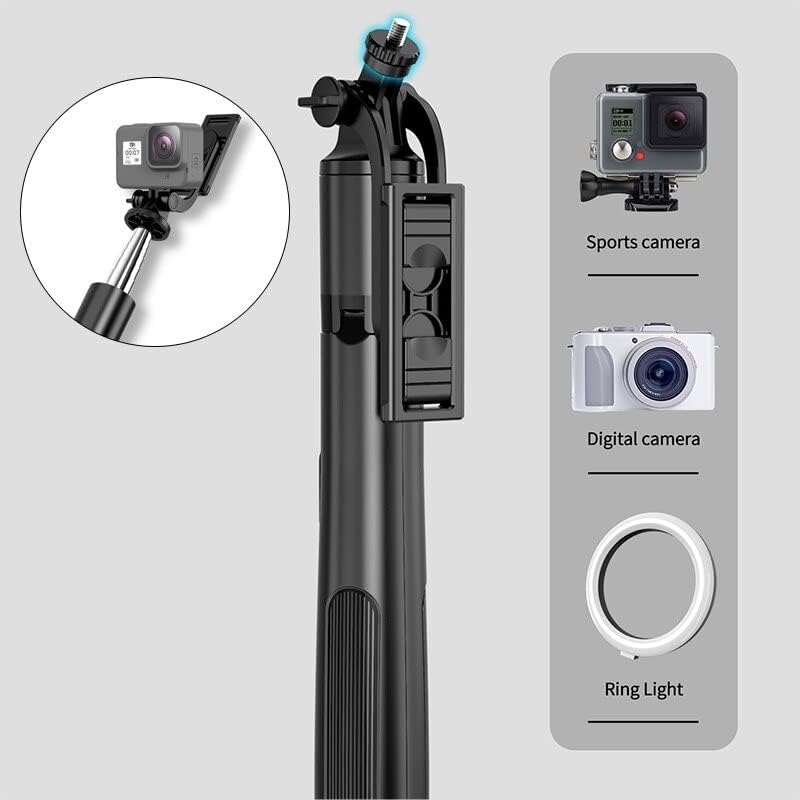 Q05 Selfie Stick Tripod | Bluetooth Selfie Stick with Remote | Adjustable Mobile Tripod Stand