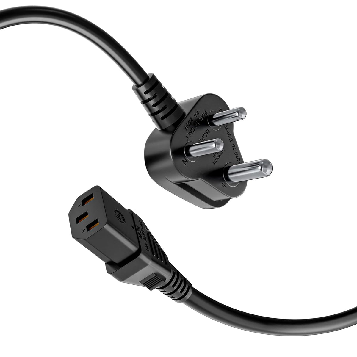 Portronics | Konnect G4 Desktop Power Cable | 3 Pin Power Cord | 350W | 1.2 Meter | Black