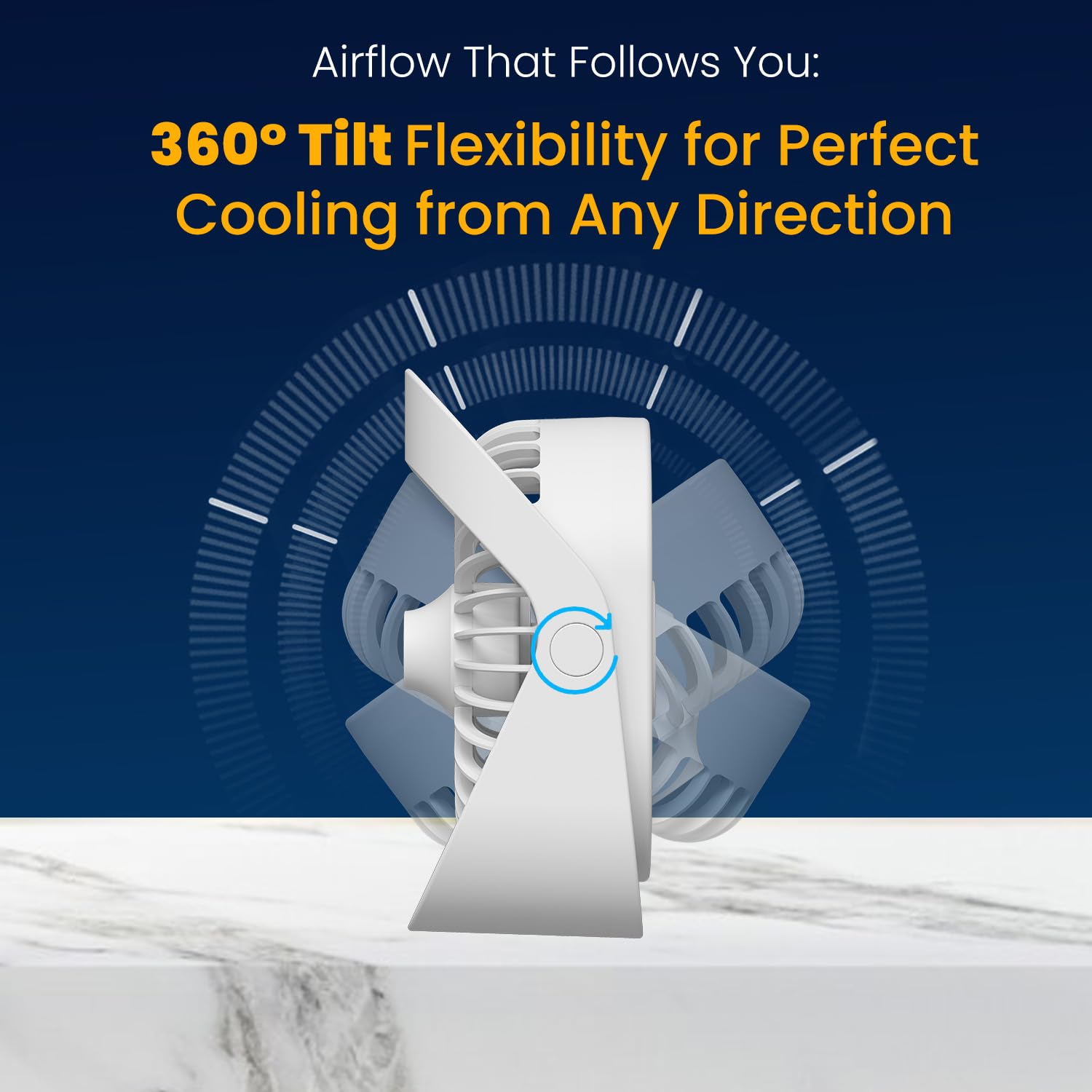 Desktop Portable Fan | Hanging & Standing Rechargeable Fan | Personal Cooling Fan