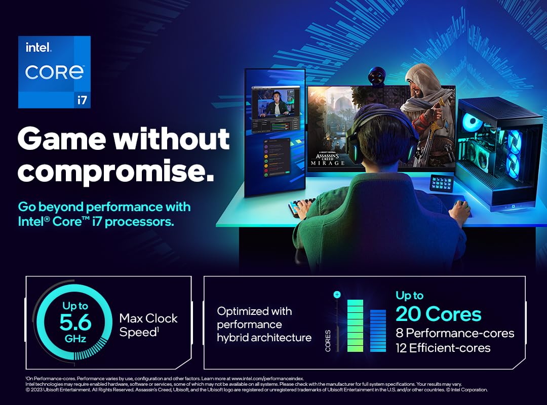 Intel Core i7-14700K Desktop Processor | 20 Cores | Integrated Graphics | Unlocked Gaming CPU