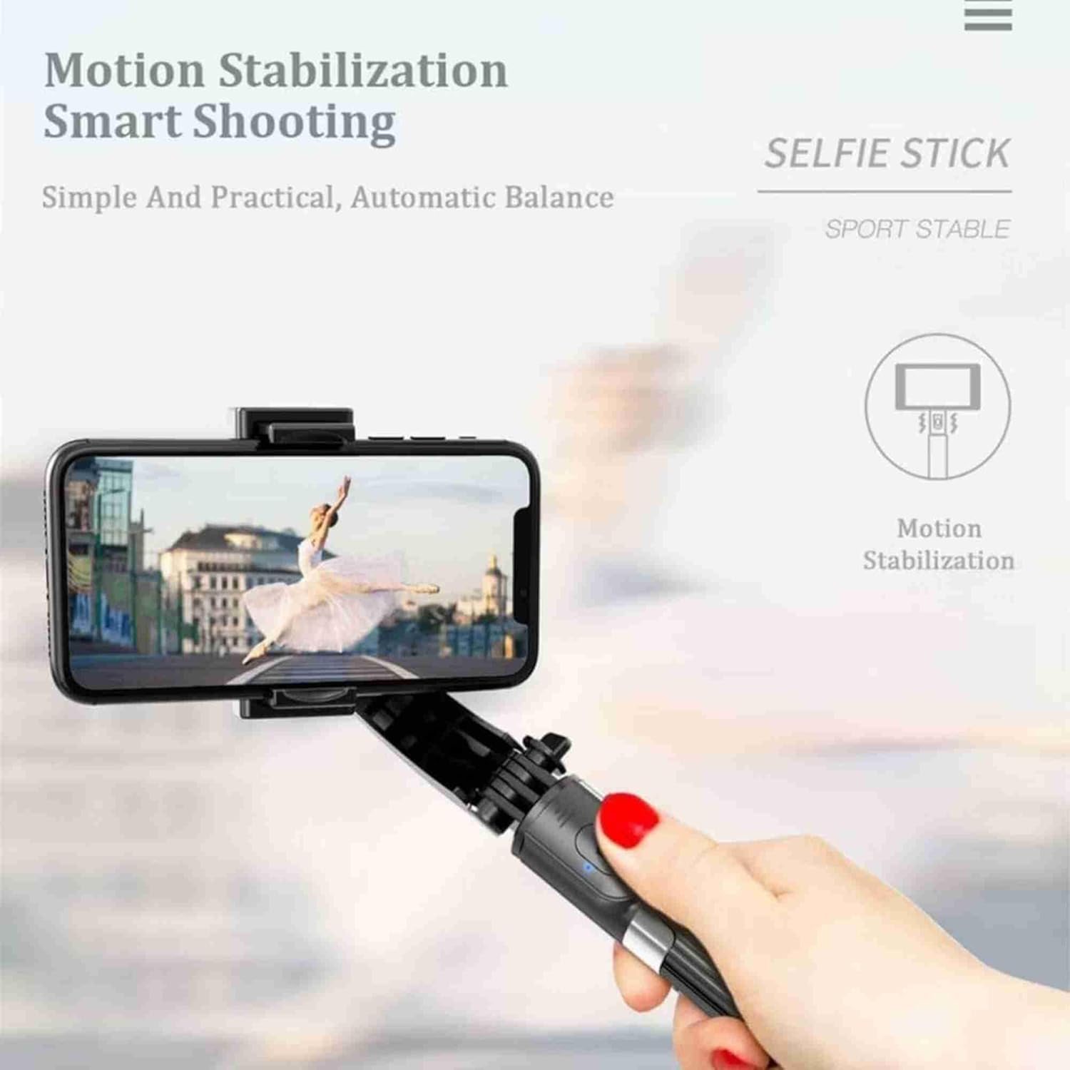 R15 Gimbal Stabilizer Selfie Stick | Bluetooth Selfie Stick Tripod | Smartphone Stabilizer with Remote