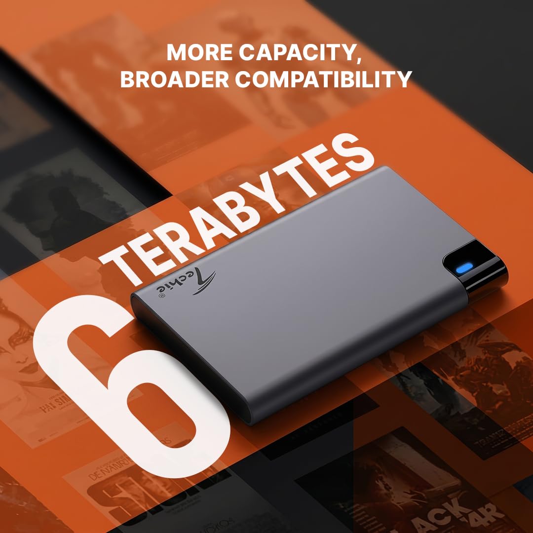 Techie 2.5" External Hard Drive Enclosure | USB 3.1 Gen 2 Type-C | SSD/HDD Case | Up to 6TB
