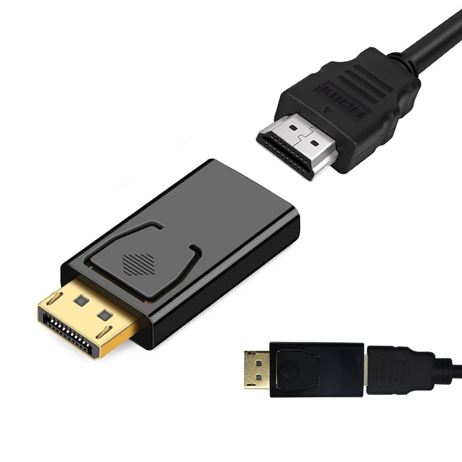 VectByte | DisplayPort to HDMI 1080P 60Hz Adapter | DP Male to HDMI Male Converter | Plug & Play | Black