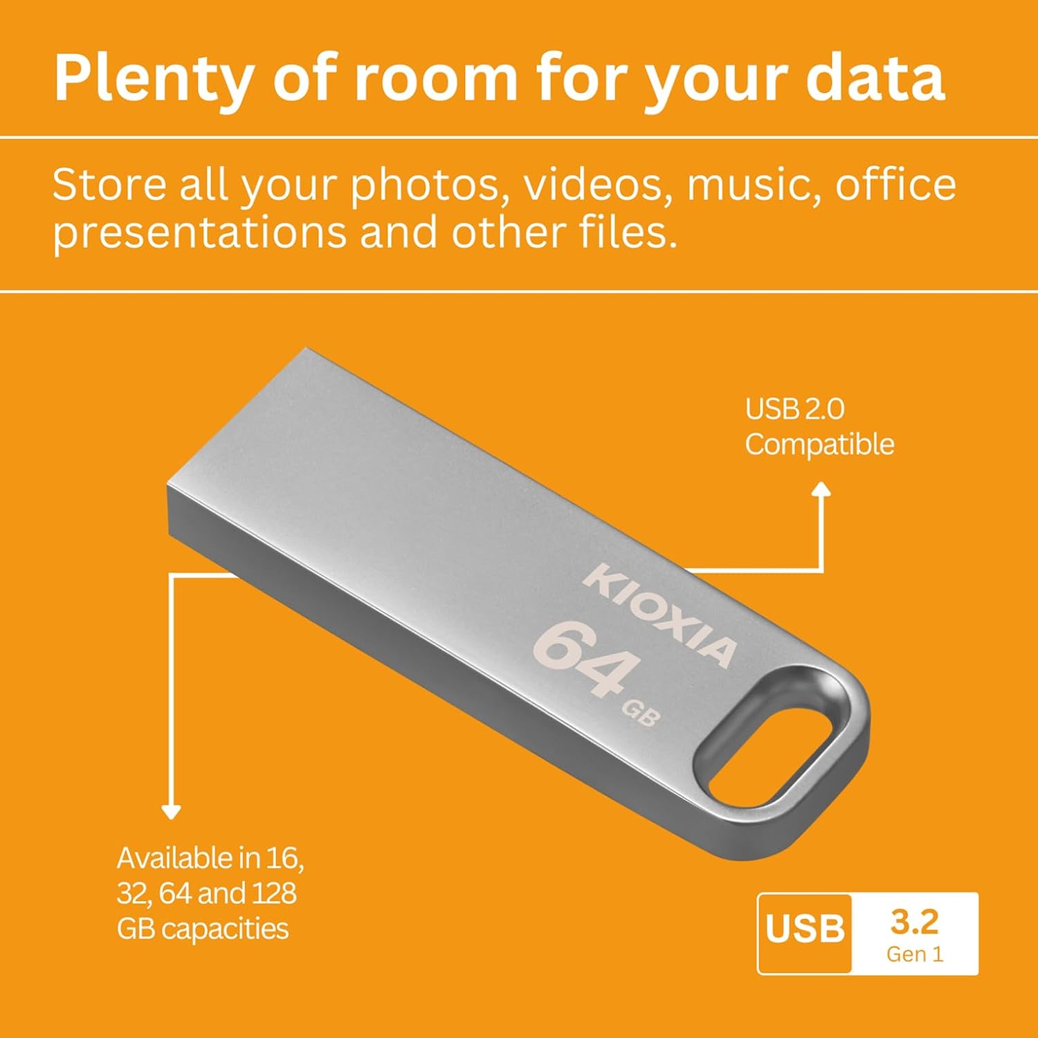 SanDisk 64GB USB Flash Kioxia U366 64GB USB Flash Drive | High-Speed Pen Drive | Portable Data Storage DeviceDrive | High-Speed Pen Drive | Portable Data Storage Device
