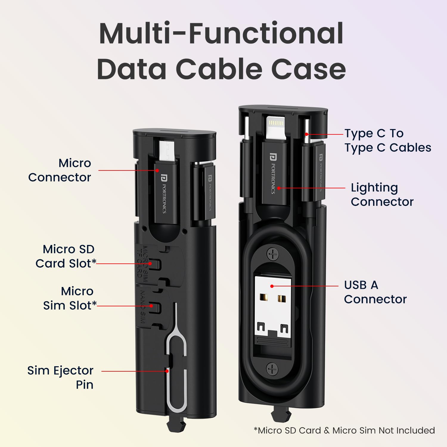 Portronics Snapcase 4 Mobile Data Cable | Fast Charging & Data Sync Cable