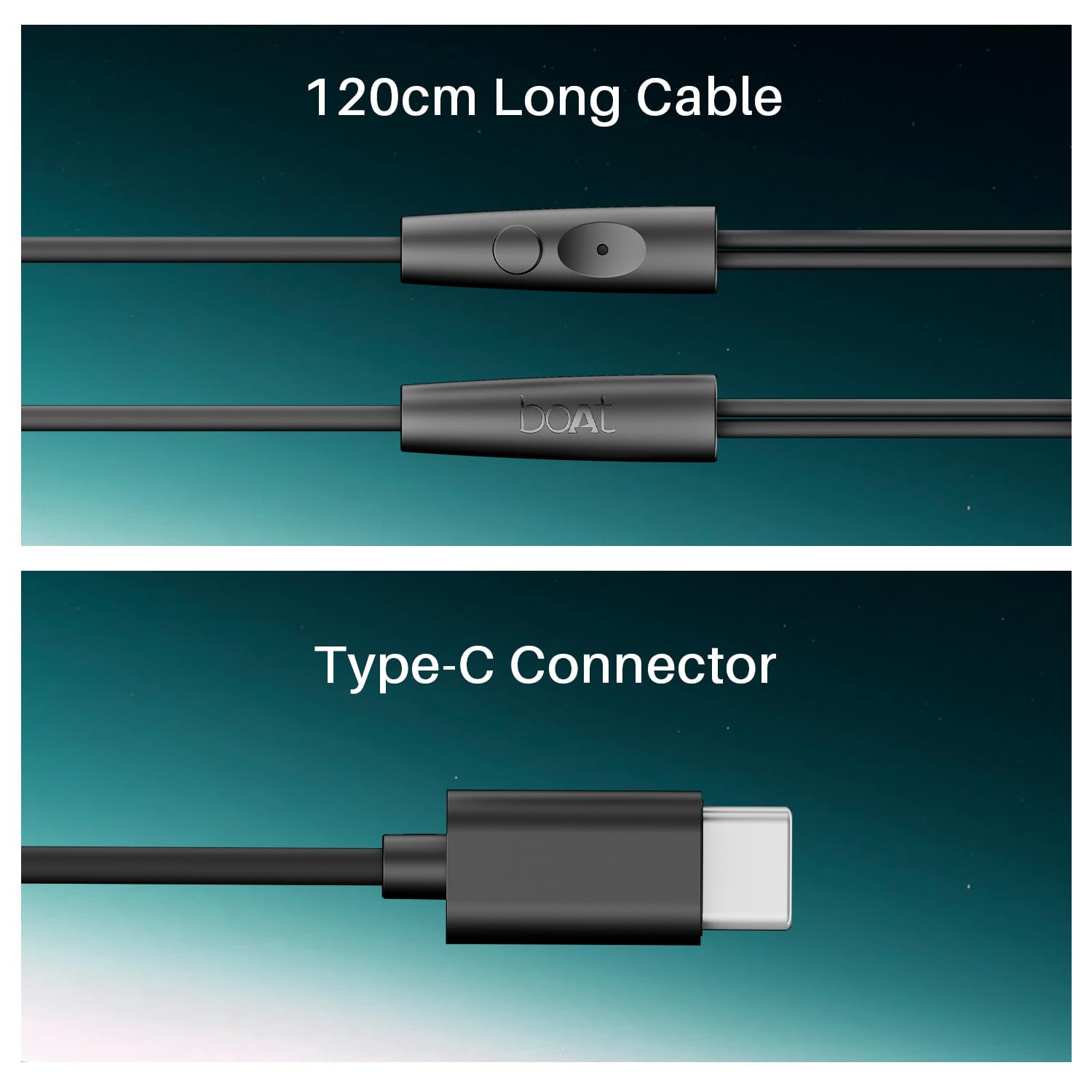 boAt BassHeads 300C Wired Earphones | USB Type-C In-Ear Earphones with Mic | Hi-Res Audio Earphones