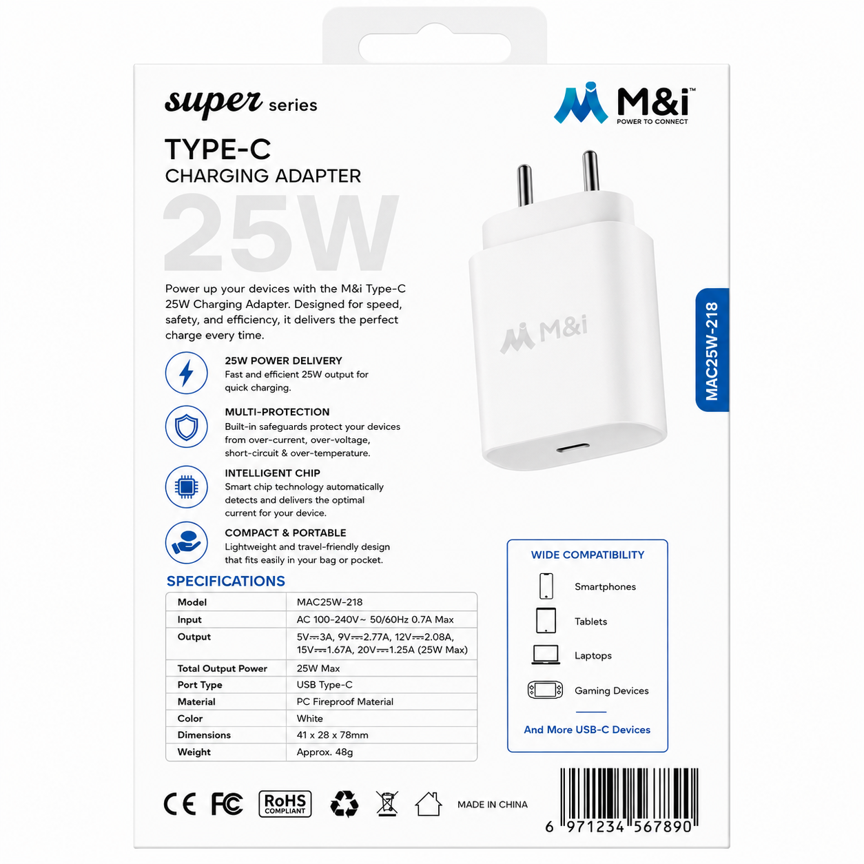 M&I | Mobile Charger | M&ICH-213 | Fast Charging Adapter