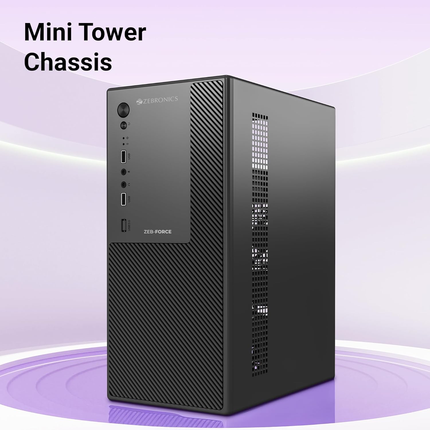 ZEBRONICS | ZEB-FORCE Micro ATX Mini Tower Computer Cabinet | USB 3.0 | Micro ATX & Mini ITX | Black