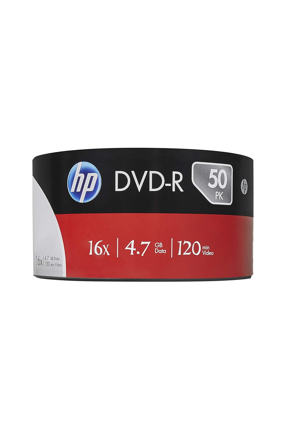 HP | DVD-R 4.7GB Recordable Blank DVD | 16X Speed | 120 Minutes | 50 Pack Wrap