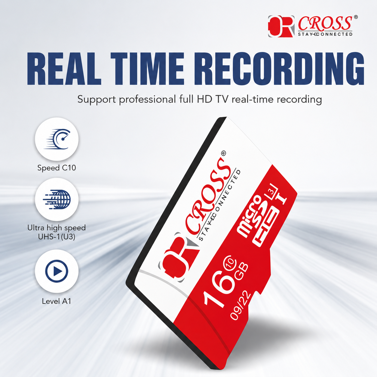 Cross 16GB MicroSD Memory Card | Mobile Storage Card | Secure Digital Flash Memory Card