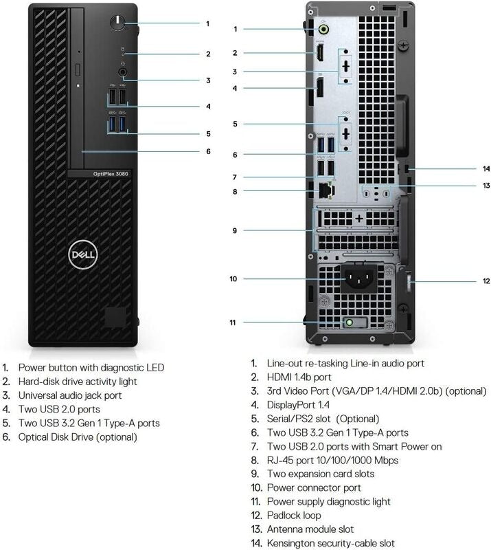 Refurbished Dell Optiplex 5060 SFF 10th Gen Desktop | 8GB/16GB RAM | 256GB/512GB SSD | W11