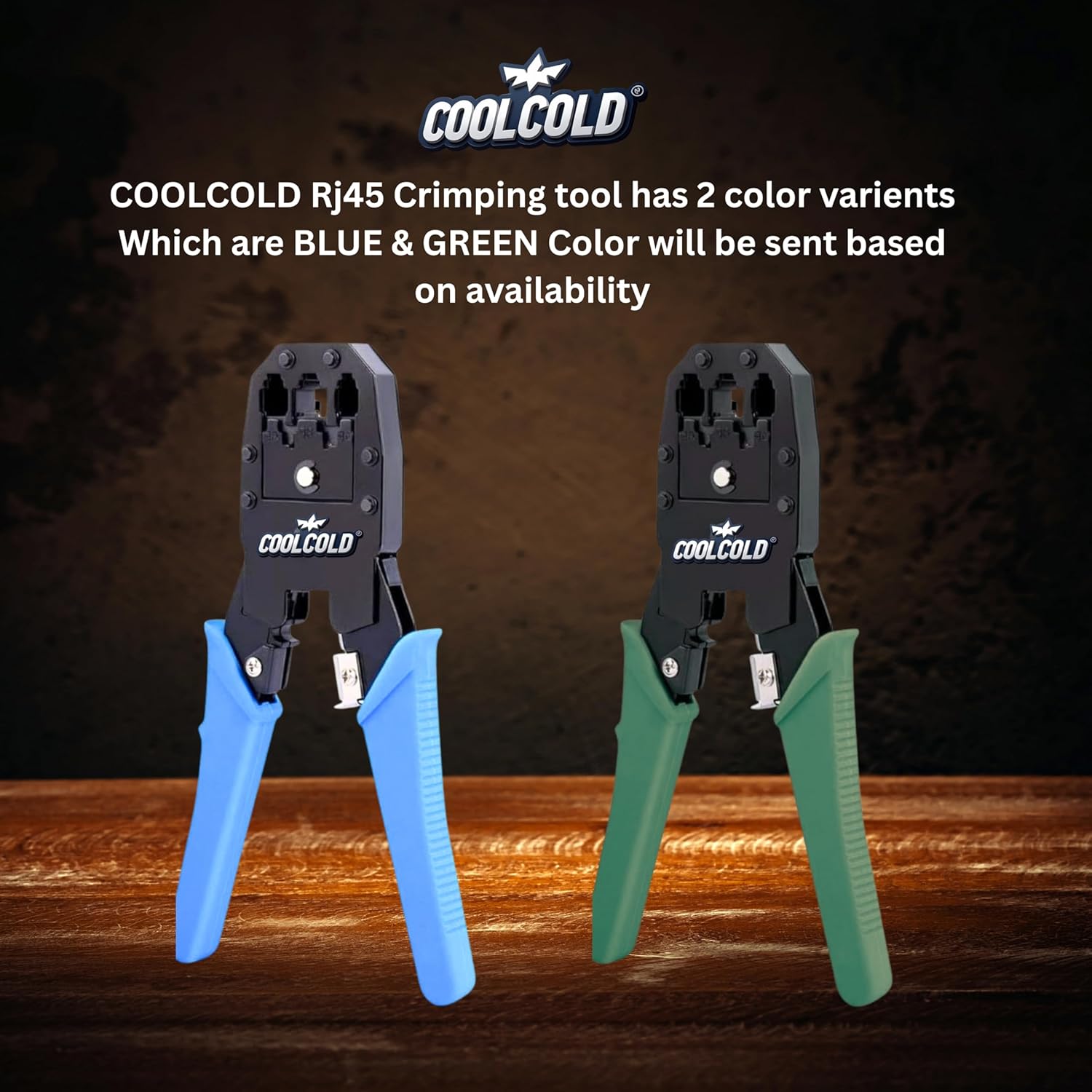 COOLCOLD | 3-in-1 RJ45 Crimping Tool Kit | Wire Stripper, Cutter & Crimper | RJ45 RJ11 RJ12 | Cat5e/Cat6 LAN Tool with 5 Connectors & 5 Boot Covers
