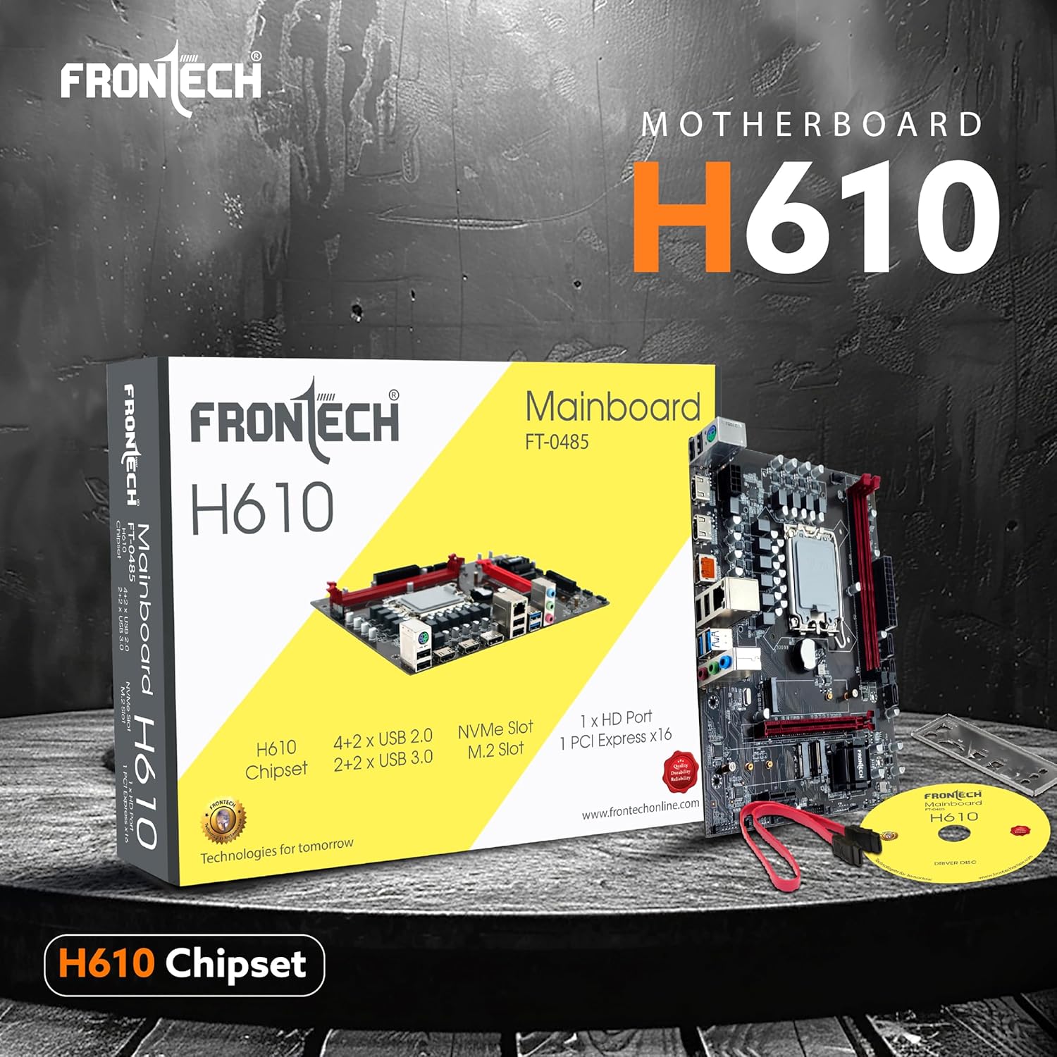Frontech FT-0485 Micro-ATX Motherboard | H610 Chipset | DDR4 3200 | M.2 Support