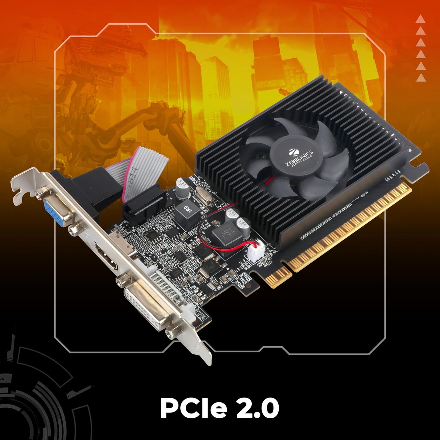 ZEBRONICS | GT610 2GB DDR3 Graphics Card | PCIe 2.0 | HDMI DVI VGA | NVIDIA | ZEB-GT610-2GB