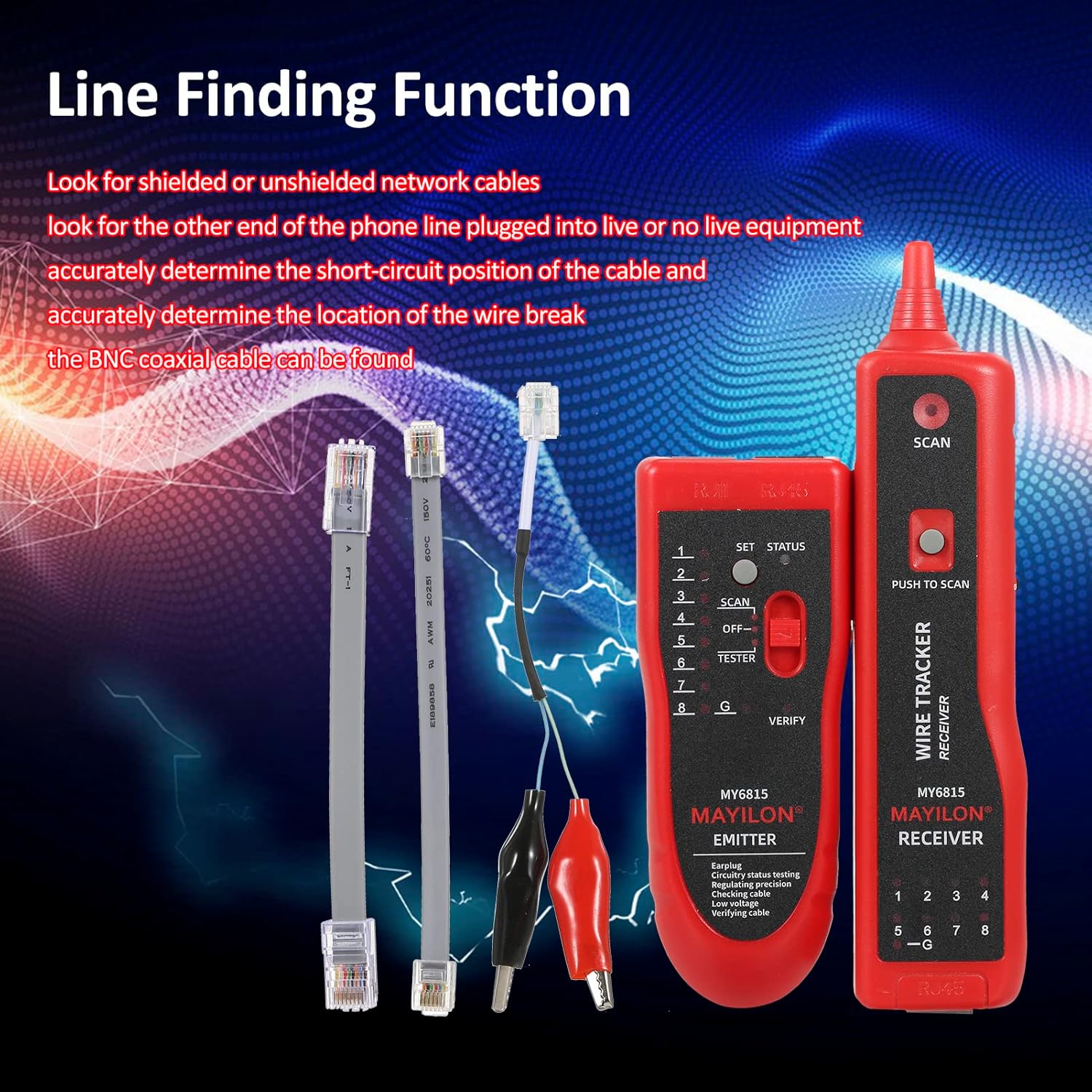 Uricom RJ11 RJ45 LAN Cable Tester | Network Cable Tester | Ethernet & Telephone Wire Testing Tool