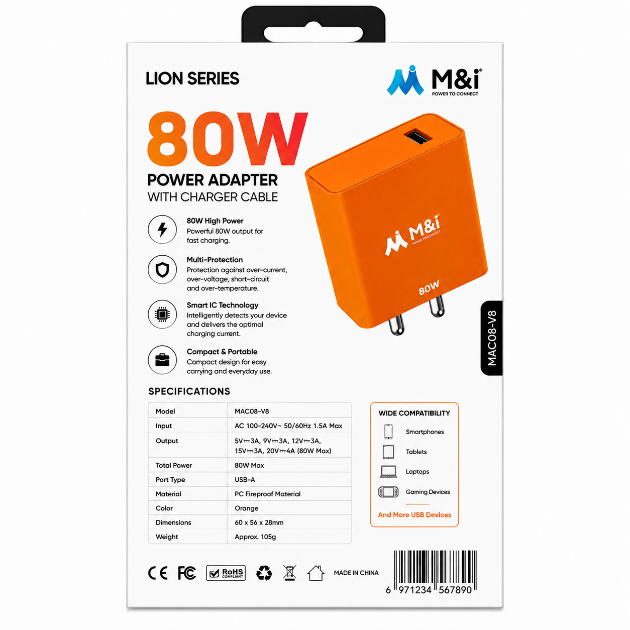 M&I | Mobile Charger | M&ICH-266 | Fast Charging Adapter