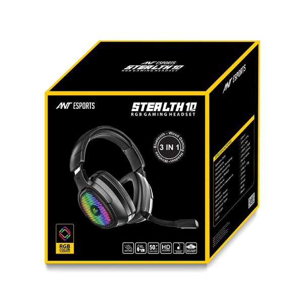 Ant Esports | Wireless Gaming Headset | Stealth 10 RGB | Multi Platform Compatible