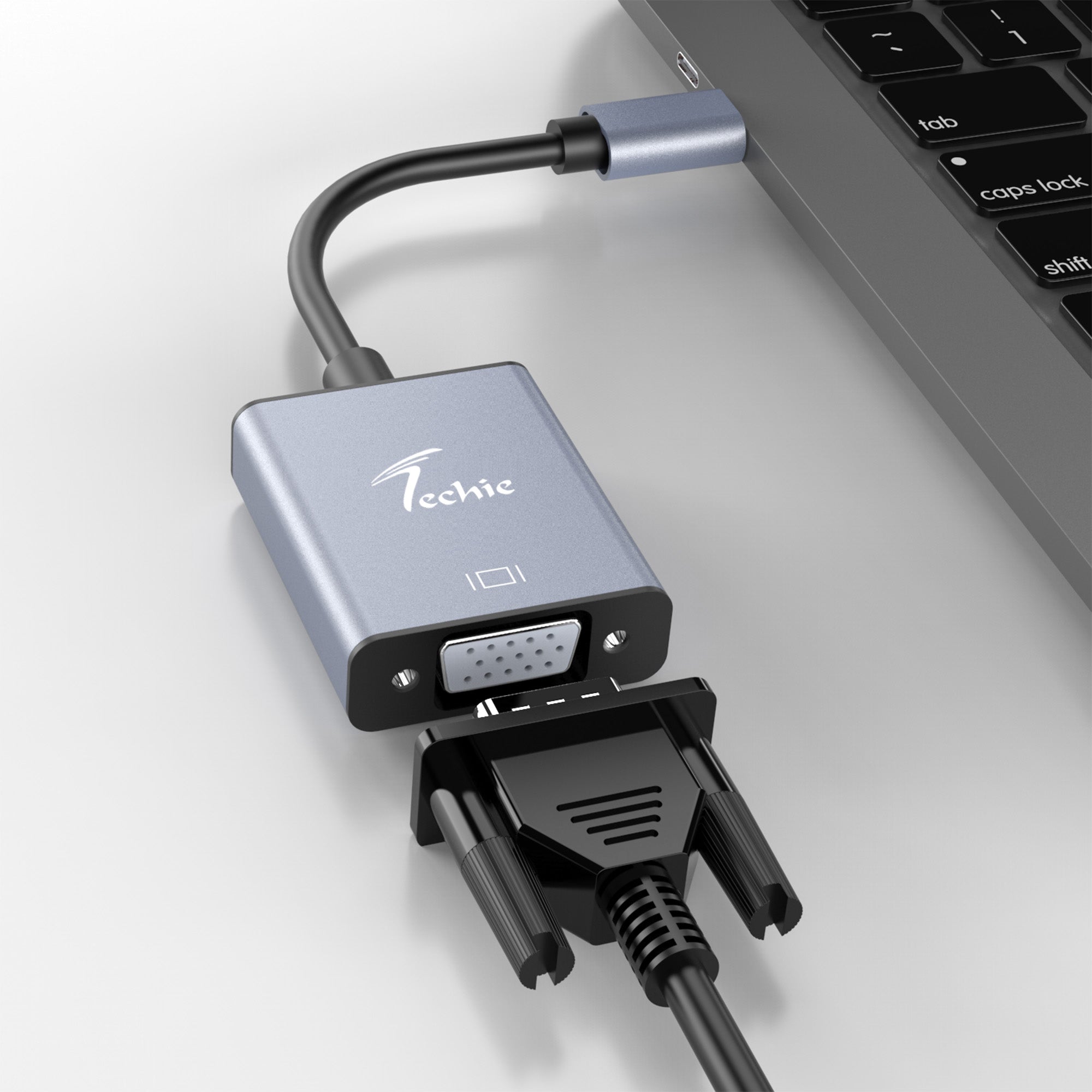 KRR USB Type-C to VGA Converter | 4K Ultra HD Display Adapter | USB-C to VGA Adapter for Laptop & Monitor