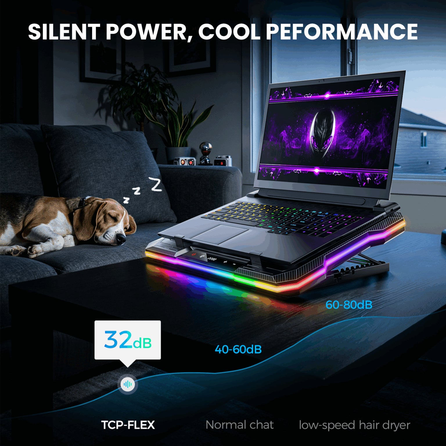 Techie | Laptop Cooling Pad | TCP-FLEX | Aeroflex Pro RGB