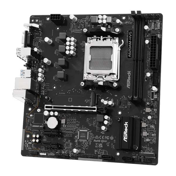 ASRock A620AM-HVS AM5 Micro-ATX Motherboard – AMD Ryzen 7000 Series | DDR5 | PCIe 4.0 | M.2