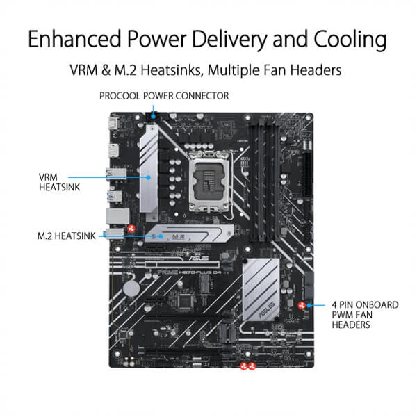 ASUS Prime H670-Plus D4 ATX Intel Motherboard (12th/13th/14th Gen)