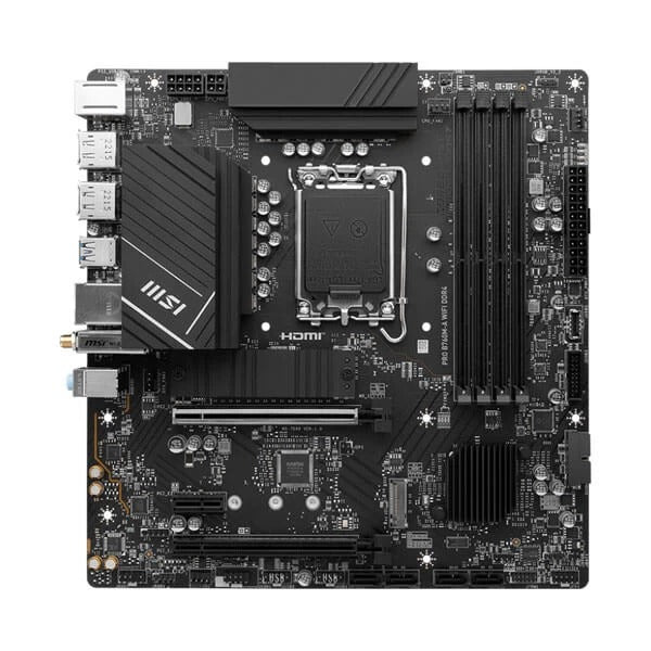 MSI PRO B760M-A WiFi DDR4 Micro-ATX Motherboard LGA 1700 for Intel 12th, 13th & 14th Gen Processors