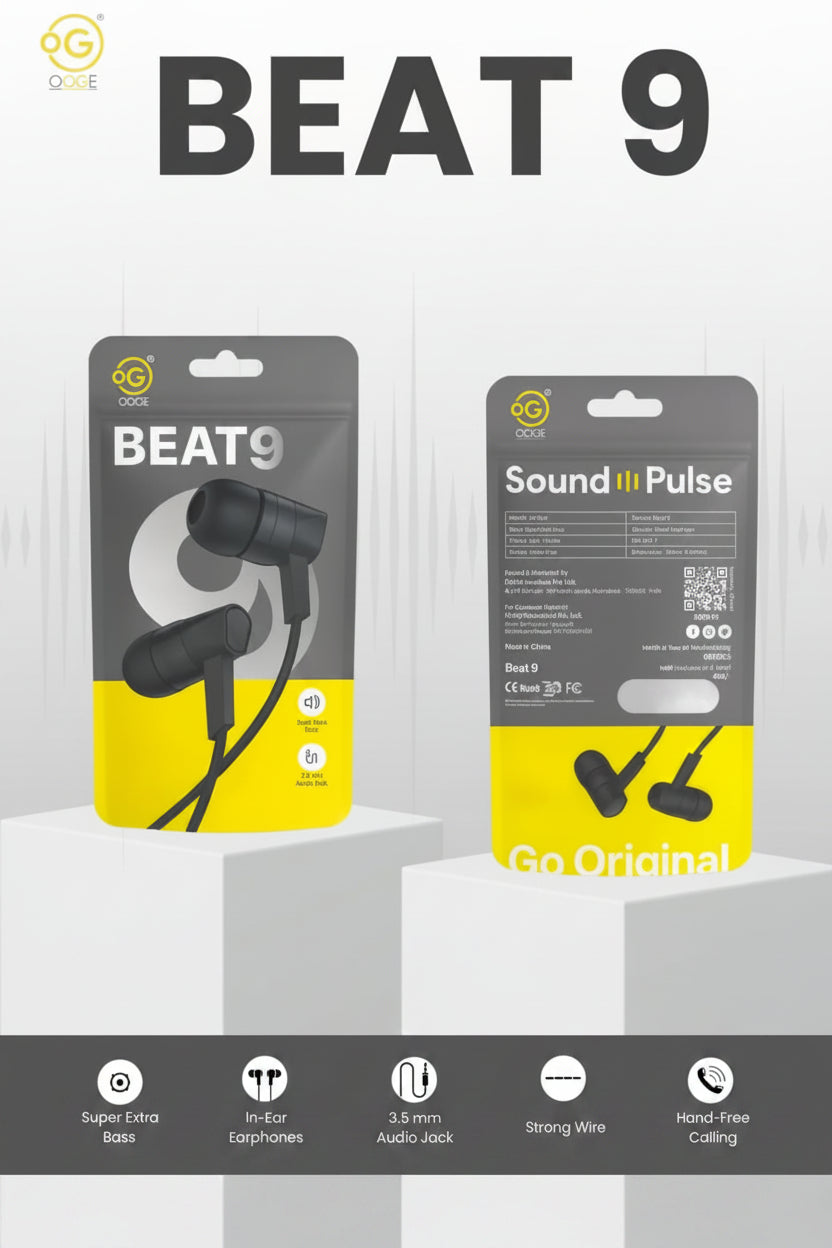 OOGE | In-Ear Headphones | Beat 9 | Wired