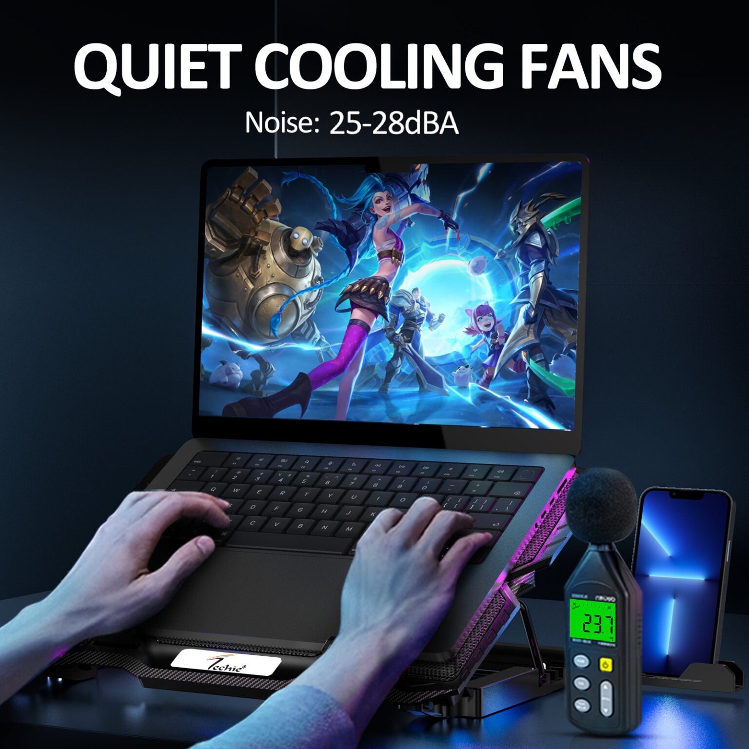 Techie | Laptop Cooling Pad | TCP-VRGBM | Universal