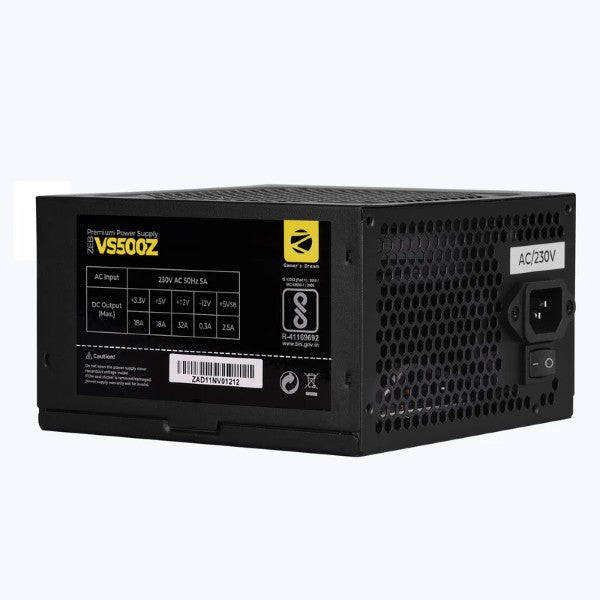 Zebronics VS500Z 500W ATX Power Supply with Silent 120mm Fan for Desktop PC