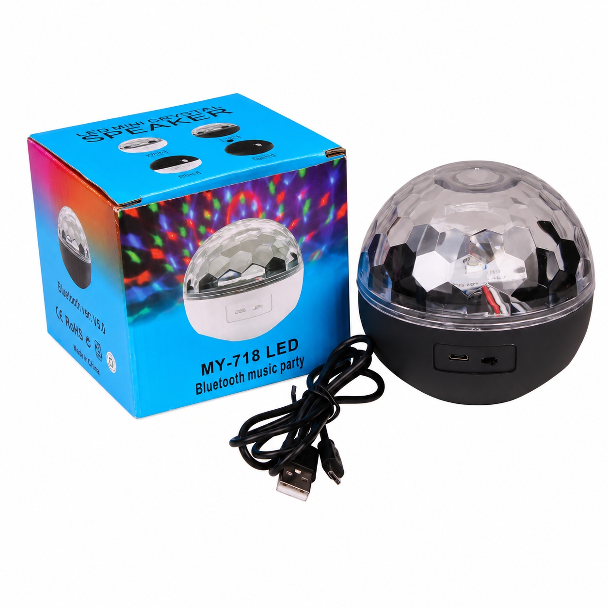 ZD MY-718 Star Light Multimedia Speaker | RGB LED Portable Speaker | Stereo Audio System
