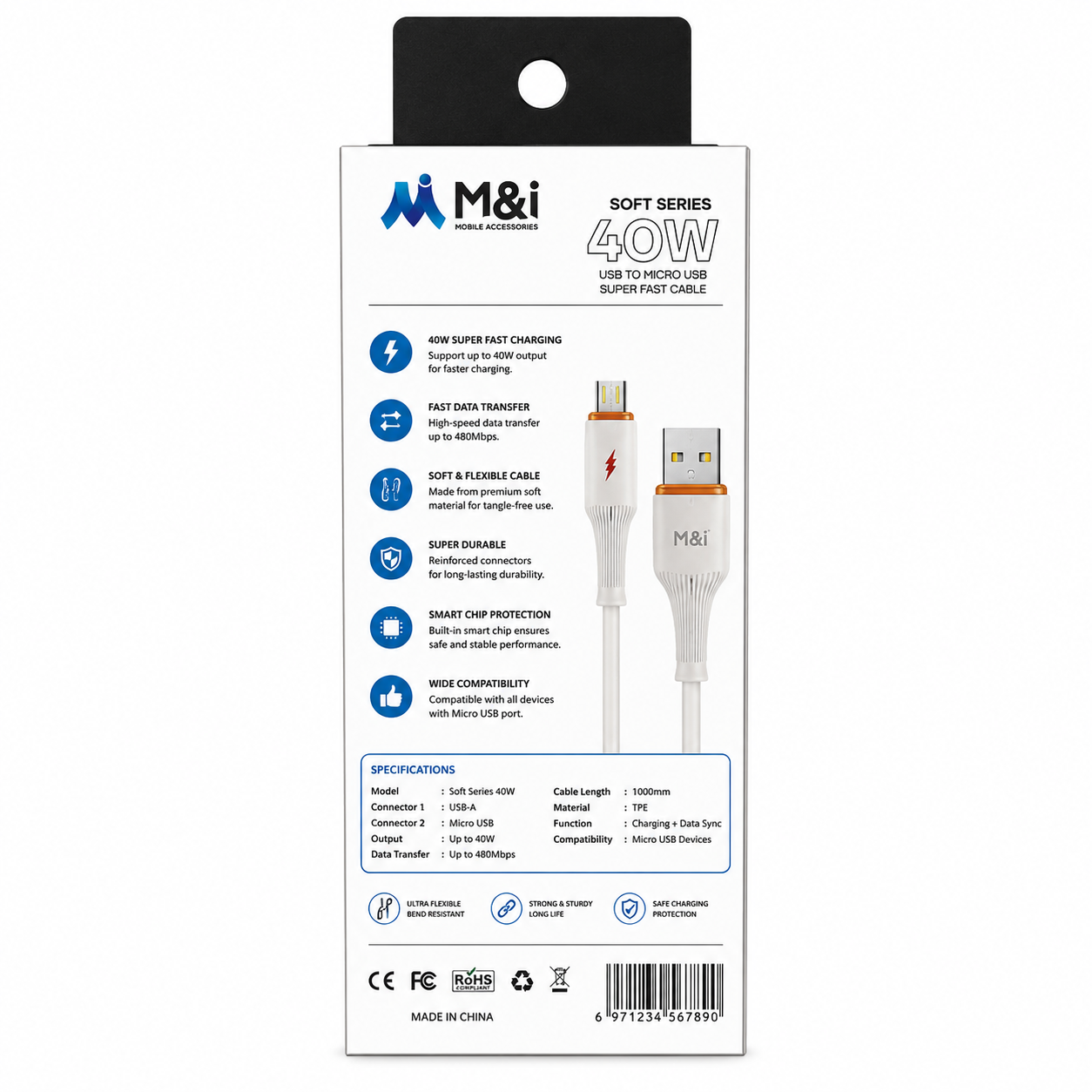 M&I | Data Cable | M&ICB-1040 | Type-C Charging Cable