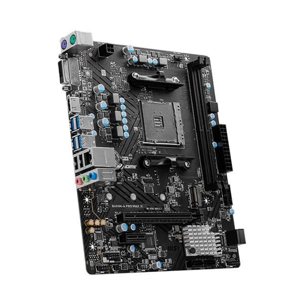 MSI B450M-A PRO MAX II mATX Motherboard – AMD AM4, Supports Ryzen 1st–3rd Gen CPUs, DDR4
