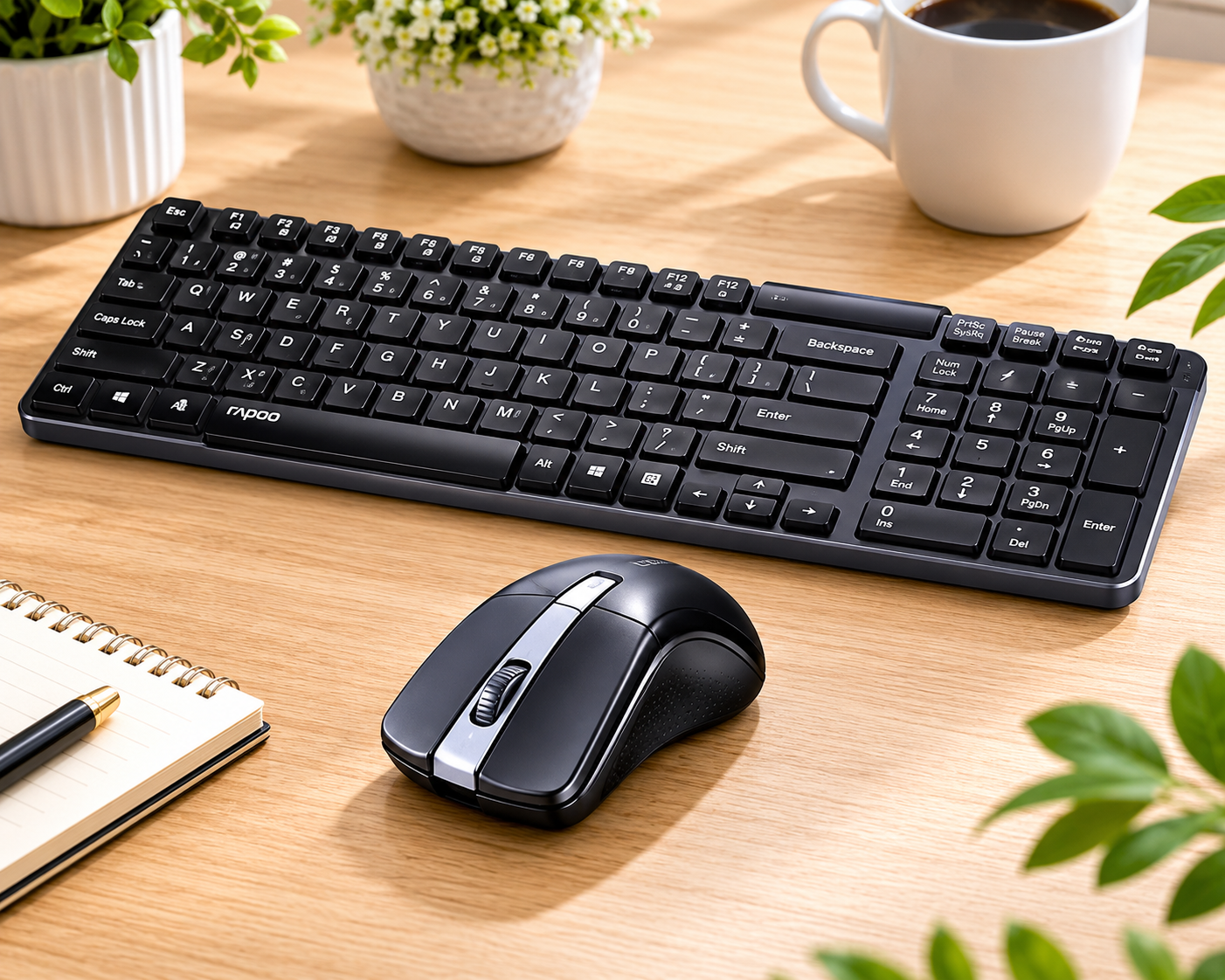 Rapoo N1820 Wired Keyboard & Mouse Combo | USB Multimedia Keyboard and Optical Mouse for PC & Laptop