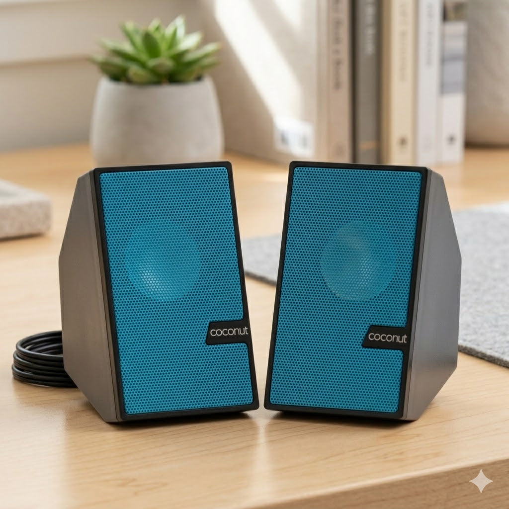 Coconut US-01 Multimedia Speaker | USB Powered Desktop Speaker | Stereo Sound System