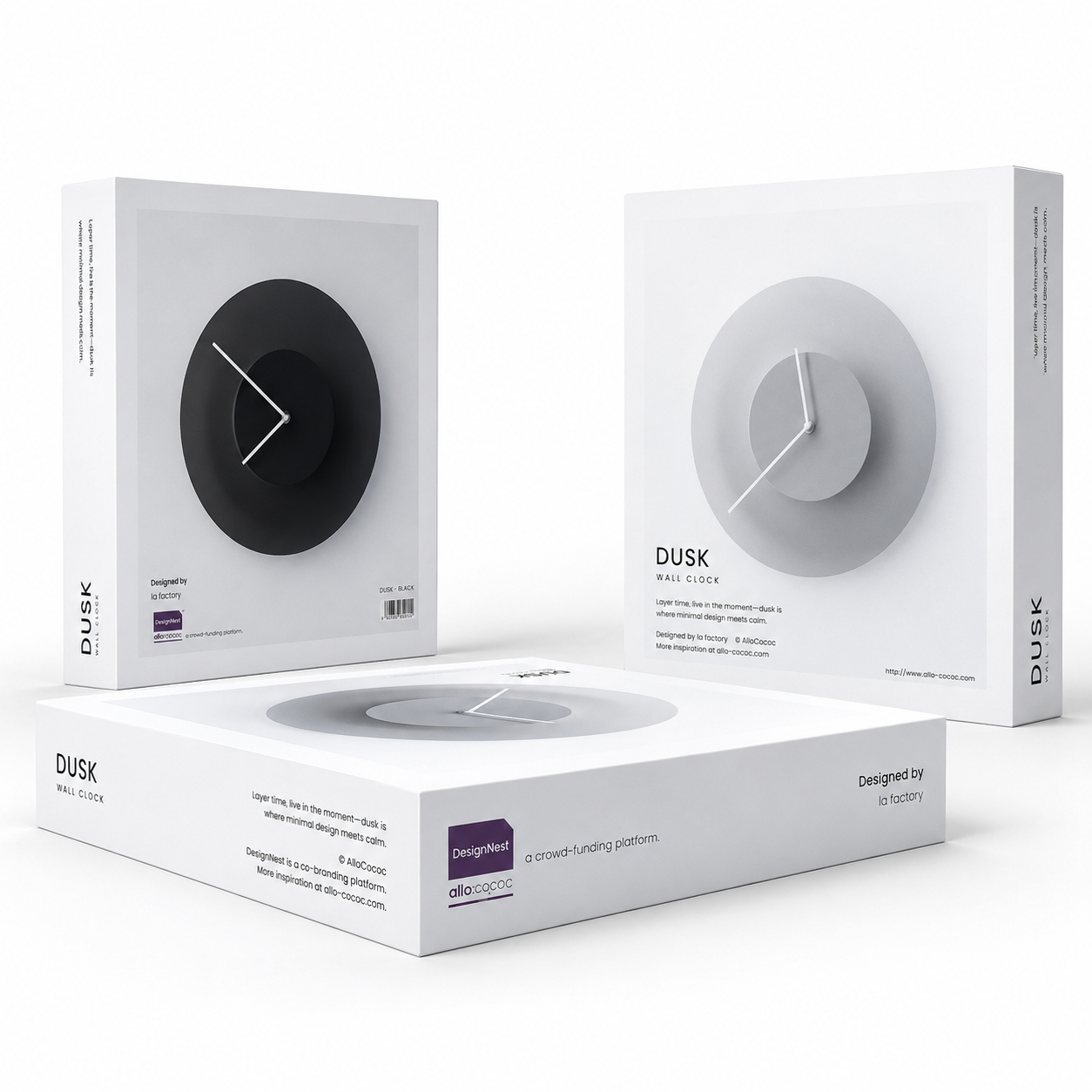 Allocacoc Dusk Clock Shades Changing Wall Clock | Minimalist Gradient Wall Clock