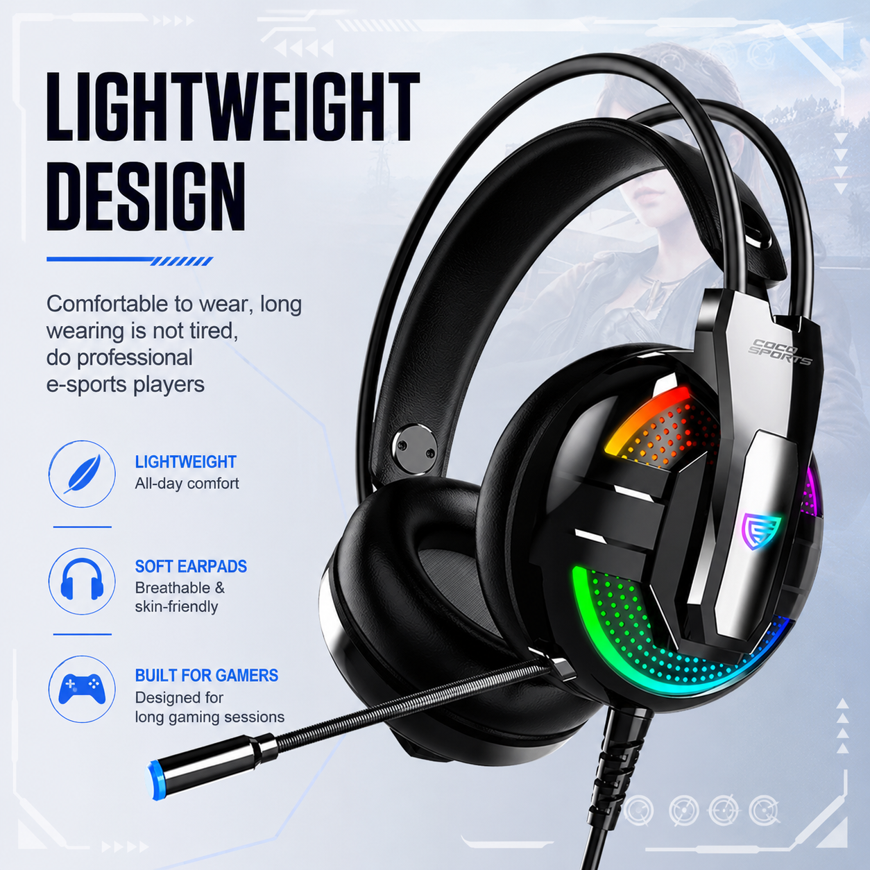 Coconut Lark Jam HP11 Wired Headphone | Stereo Headset with Mic | 3.5mm Audio Headphones