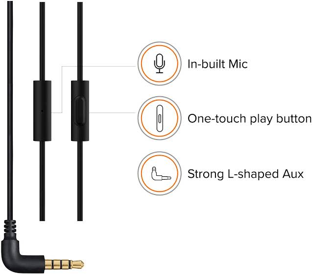 OOGE Beat 12 Wired Earphones with Mic | 3.5mm In-Ear Headset | Stereo Bass Earphones for Mobile & Laptop