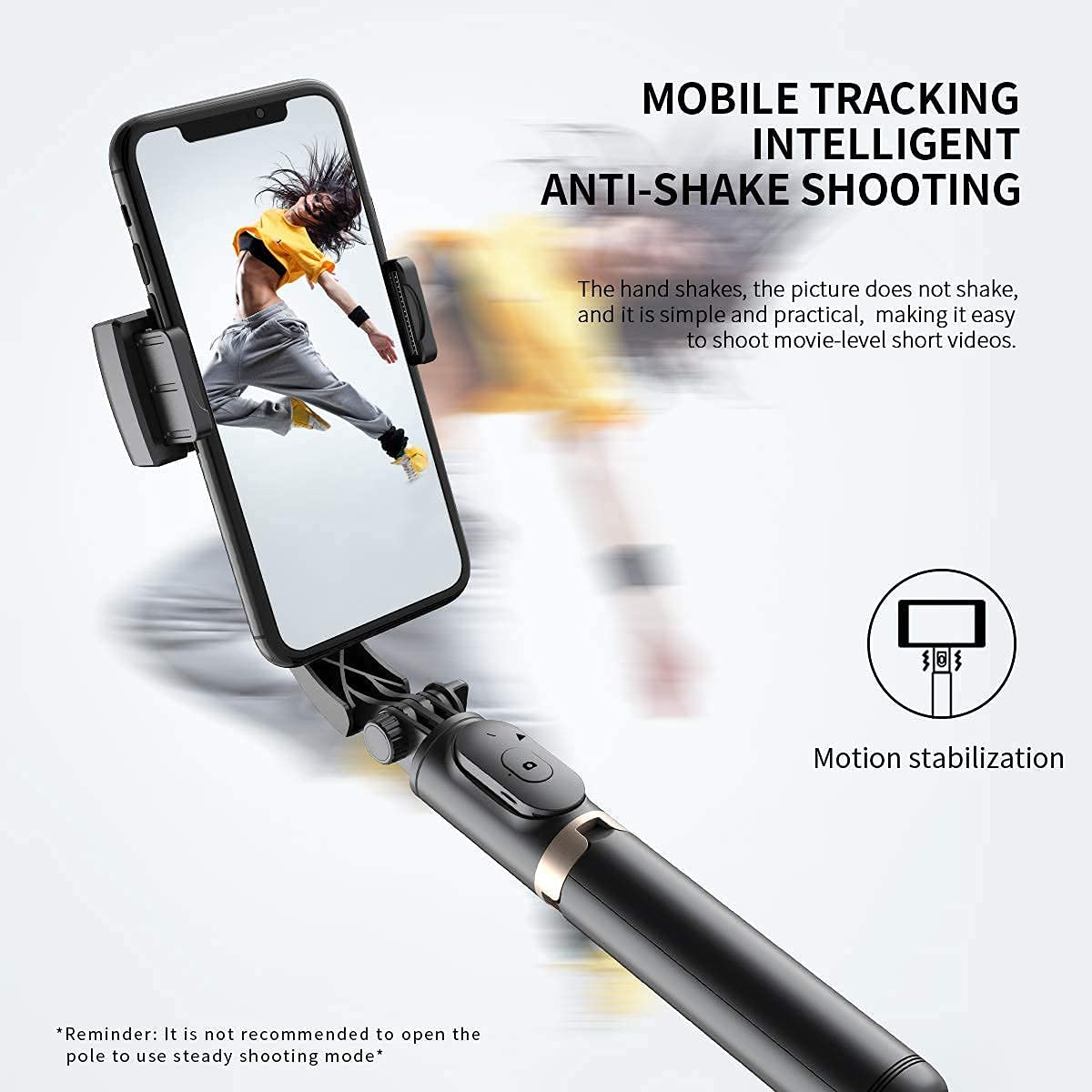 Q08 Gimbal Stabilizer Selfie Stick | Bluetooth Selfie Stick Tripod | Smartphone Gimbal with Remote