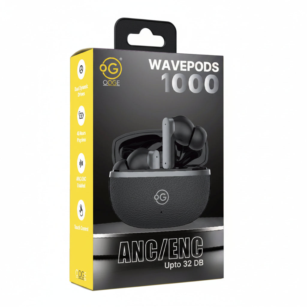 OOGE | Wireless Earbuds | Wavepods 1000 | TWS ANC ENC Earbuds