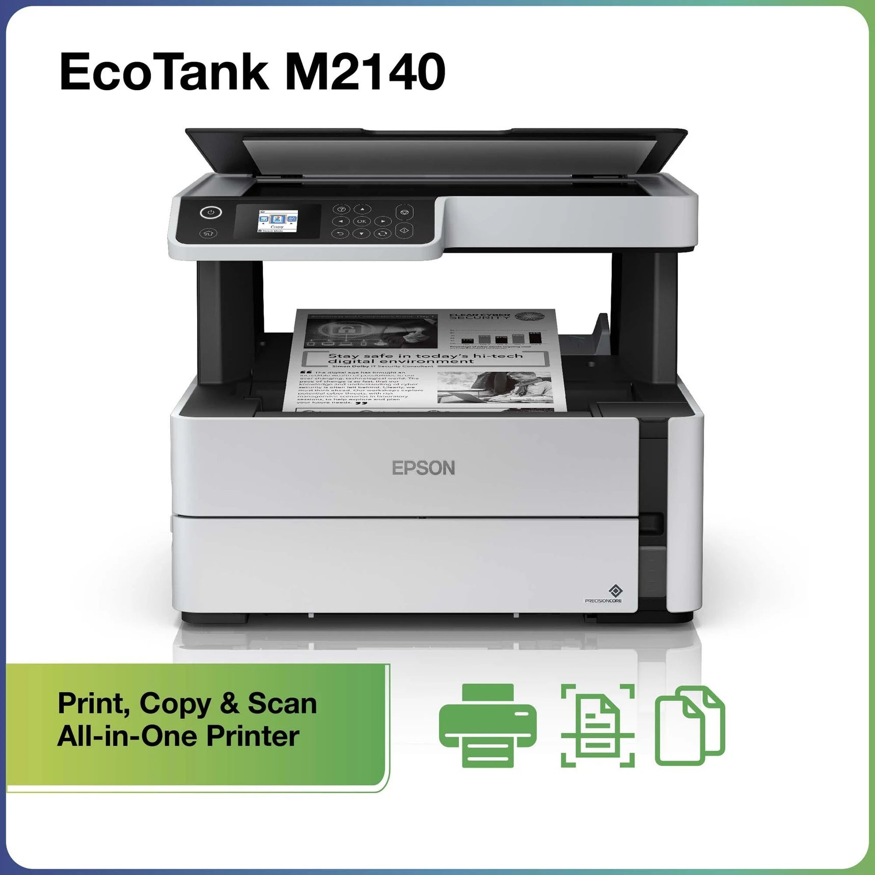 Epson | EcoTank M2140 Refurbished Monochrome All-in-One Ink Tank Printer | Print Scan Copy | Auto Duplex | ADF | USB