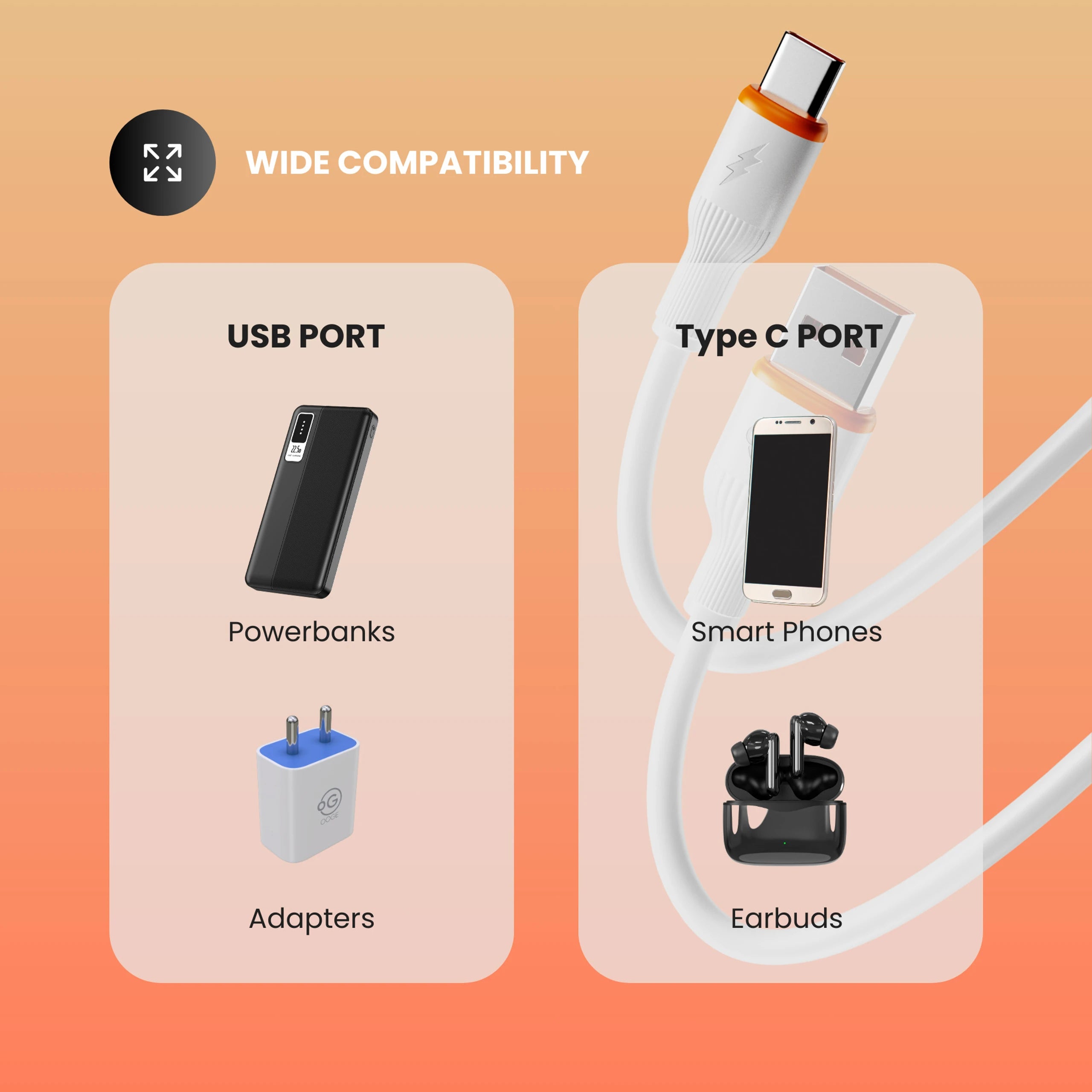 OOGE | Charging Cable | Rope 4 | USB to V8 45W
