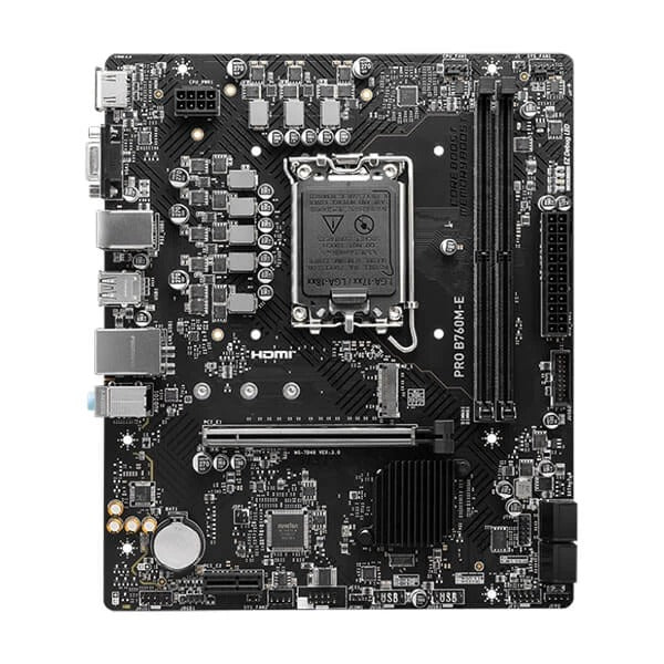 MSI PRO B760M-E DDR5 mATX Motherboard – Intel LGA1700, Supports 12th, 13th & 14th Gen Processors