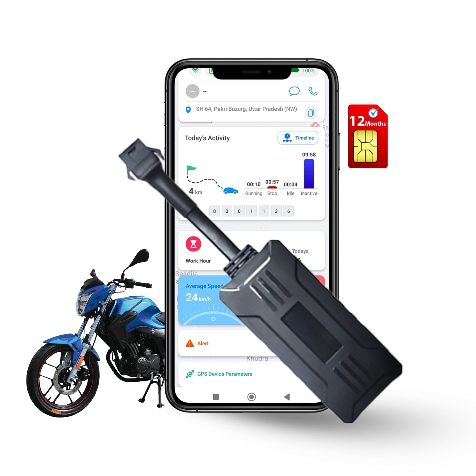 4G Wired GPS Tracker with Fuel Sensor & Engine Cut-Off for Car Bike Truck