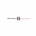 Fiber optic cable connector on a white background